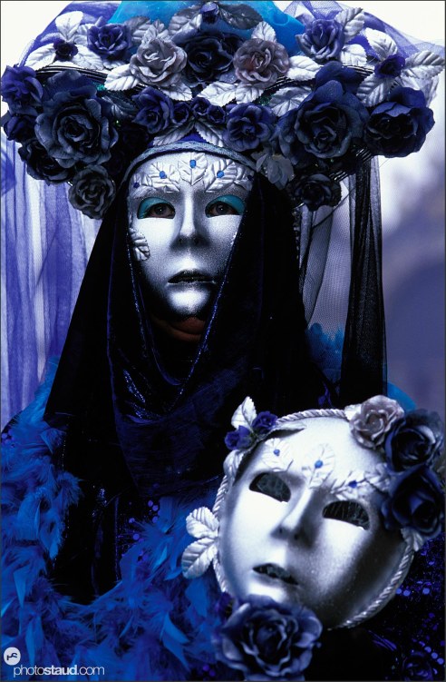 Close up portrait of decorative Venice Carnival mask, Italy